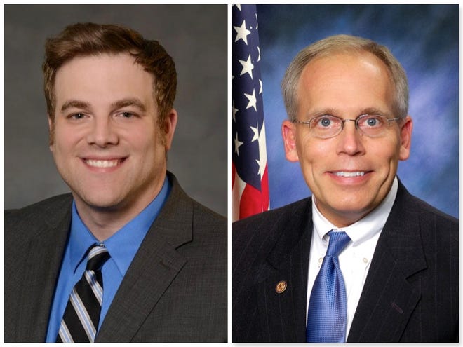 Winnebago County GOP Chairman Eli Nicolosi (left), and state Sen. Dave Syverson (right) challenged each other in the June 28 primary election for 35th District senate seat.