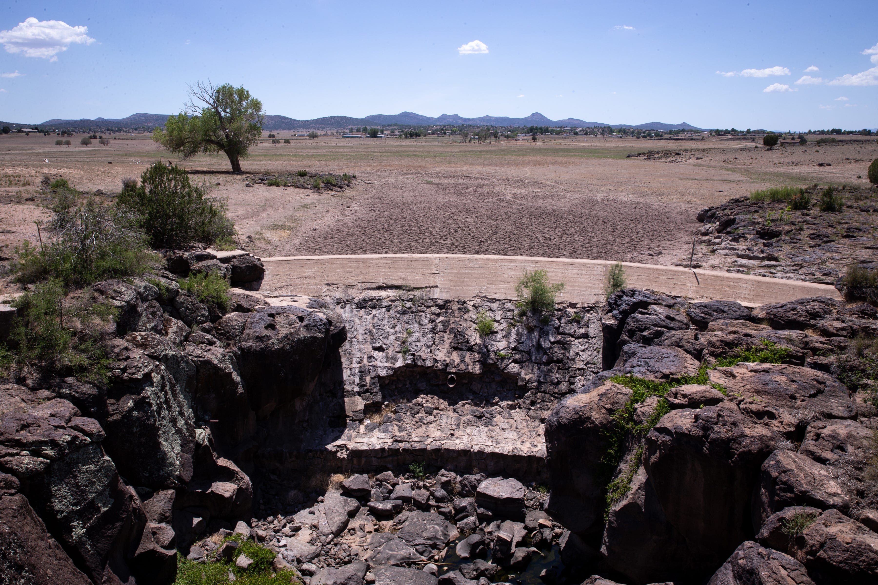 Sullivan Dam (foreground) and Sullivan Lake (background) near Paulden, Arizona.