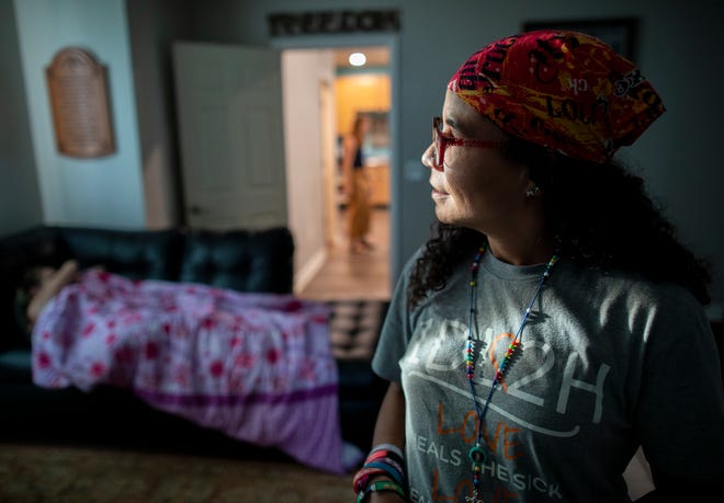 Esther Flores runs two safe houses and a drop-in center  where women and girls in Linden and the Hilltop can eat a home-cooked meal, grab clean clothes, take a warm shower and rest as part of her nonprofit 1DivineLine2Health.
