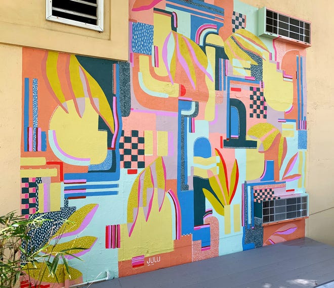 Outdoor mural on St. Simons Island by Juliana Lupacchino.