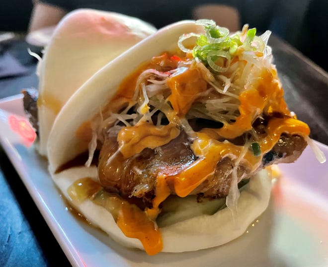 Soy glazed chicken bao buns from Ani Ramen New Brunswick.