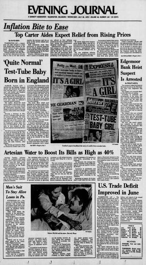 Front page of the Evening Journal from July 26, 1978.