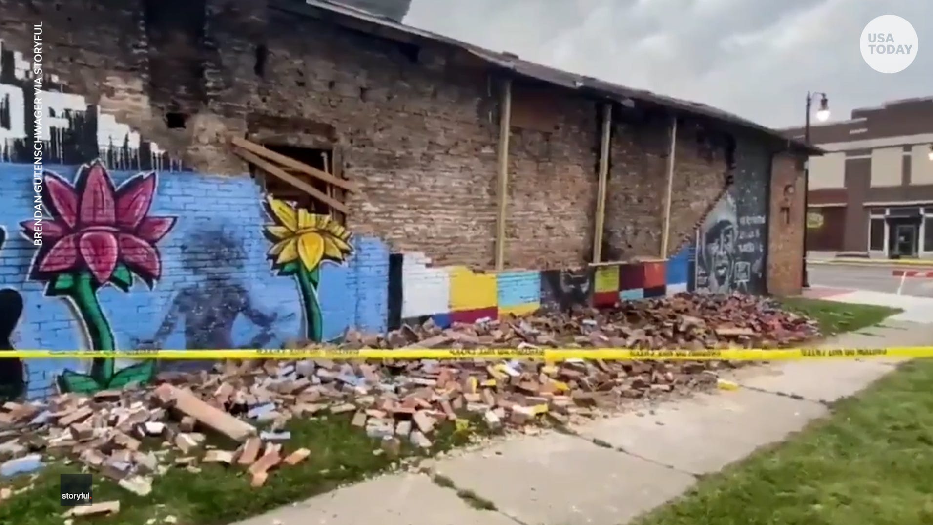 George Floyd mural in Ohio collapses a year after completion