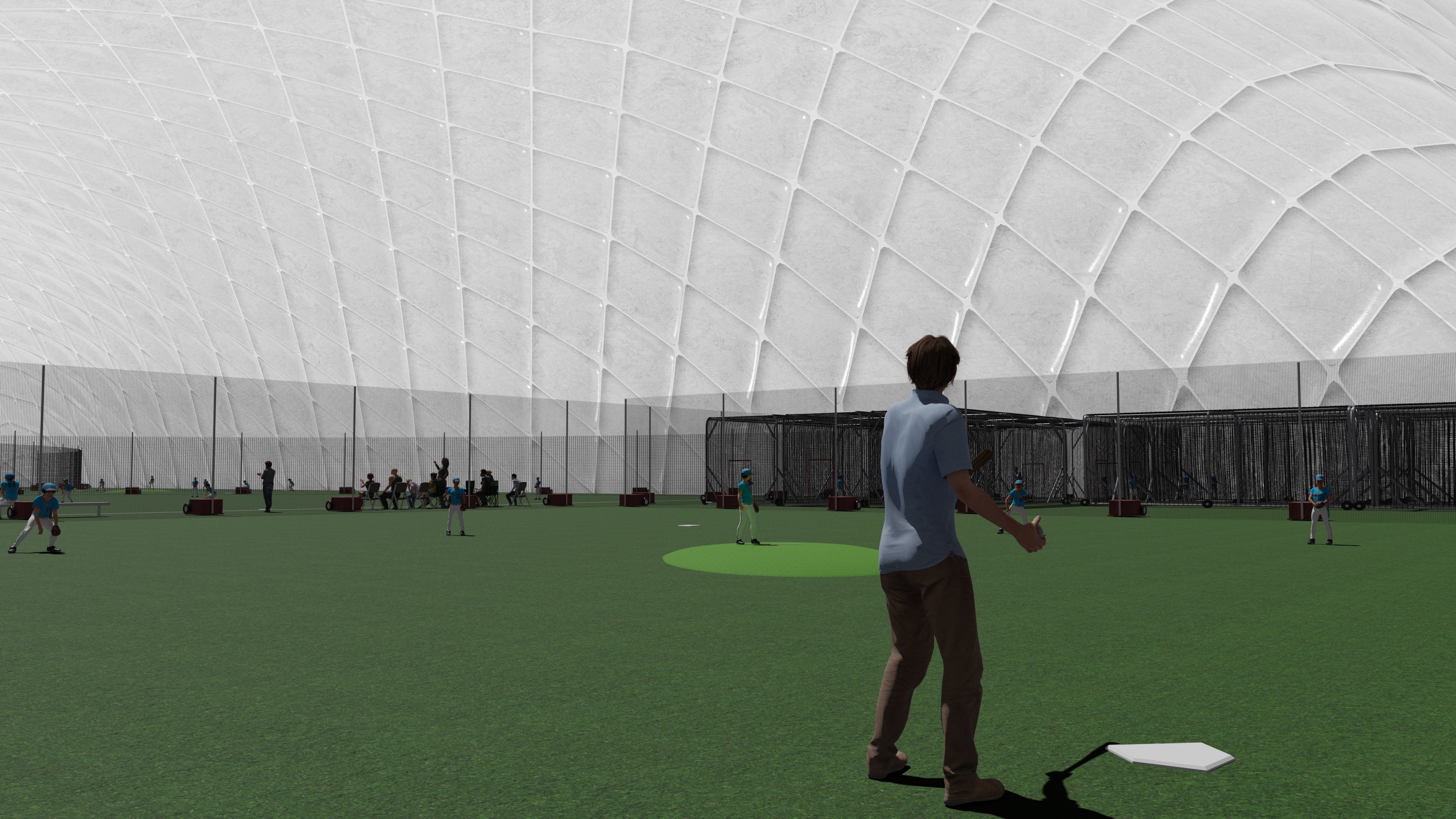 The Somersworth sports dome will have capacity for two baseball games at once.