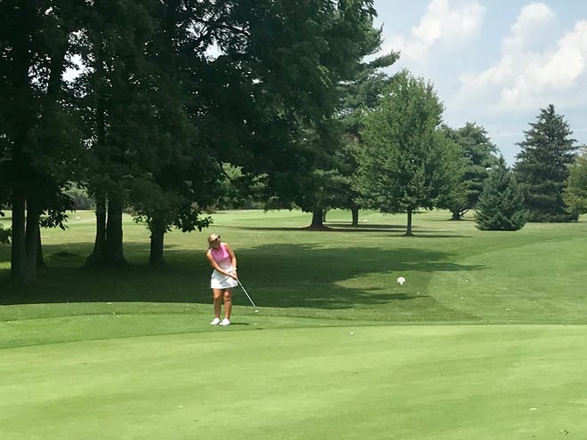 Lucy Myers putts the ball during a Heart of Ohio Junior Golf Association tournament at Kings Mill last summer.