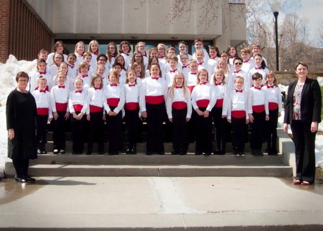 The Sioux Falls Children's Choir poses for a portrait at the 2019 South Dakota American Choral Director's Association conference in Brookings, South Dakota.