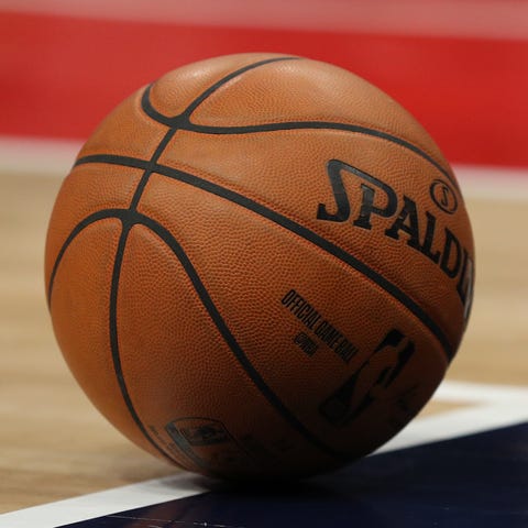 A general view of an NBA basketball.