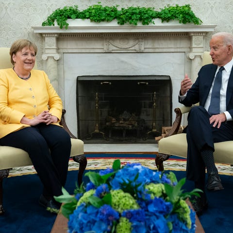 President Joe Biden meets with German Chancellor A