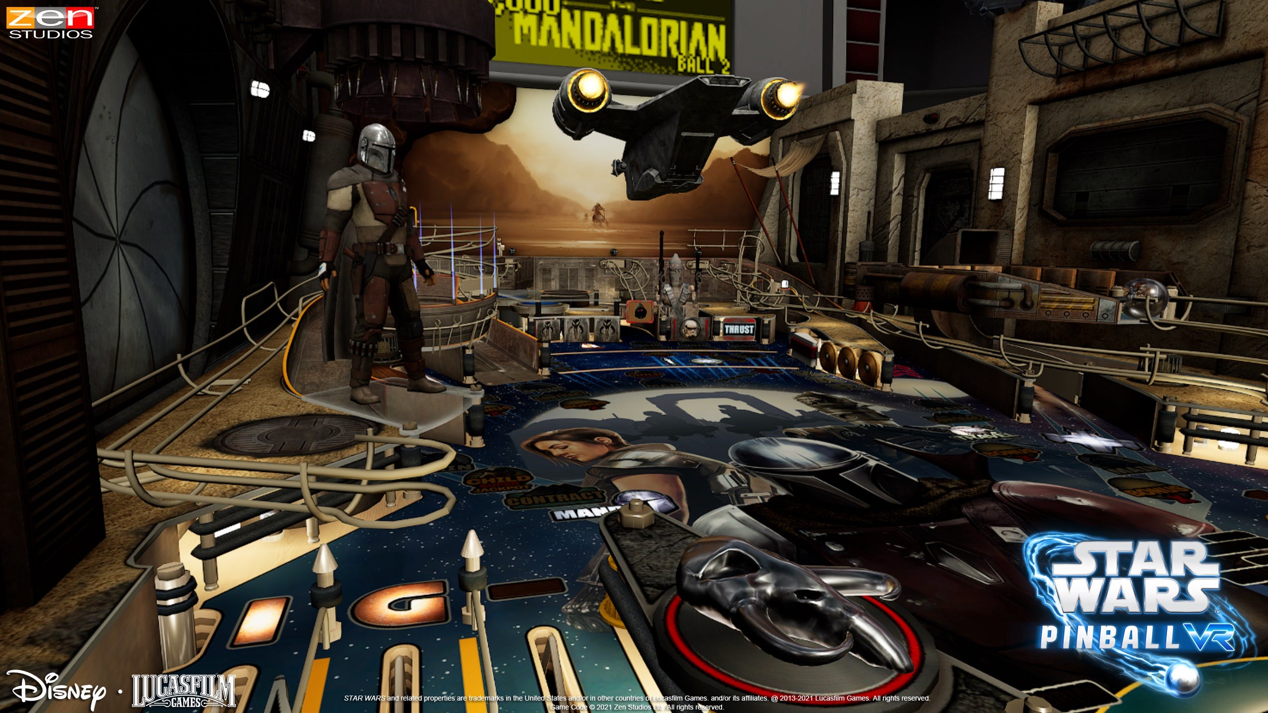 "Star Wars Pinball VR" features eight different pinball tables, including one based on "The Mandalorian."