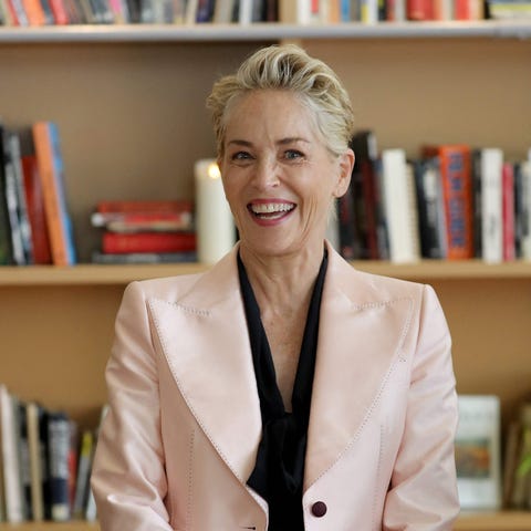 Sharon Stone smiles after she was awarded with the