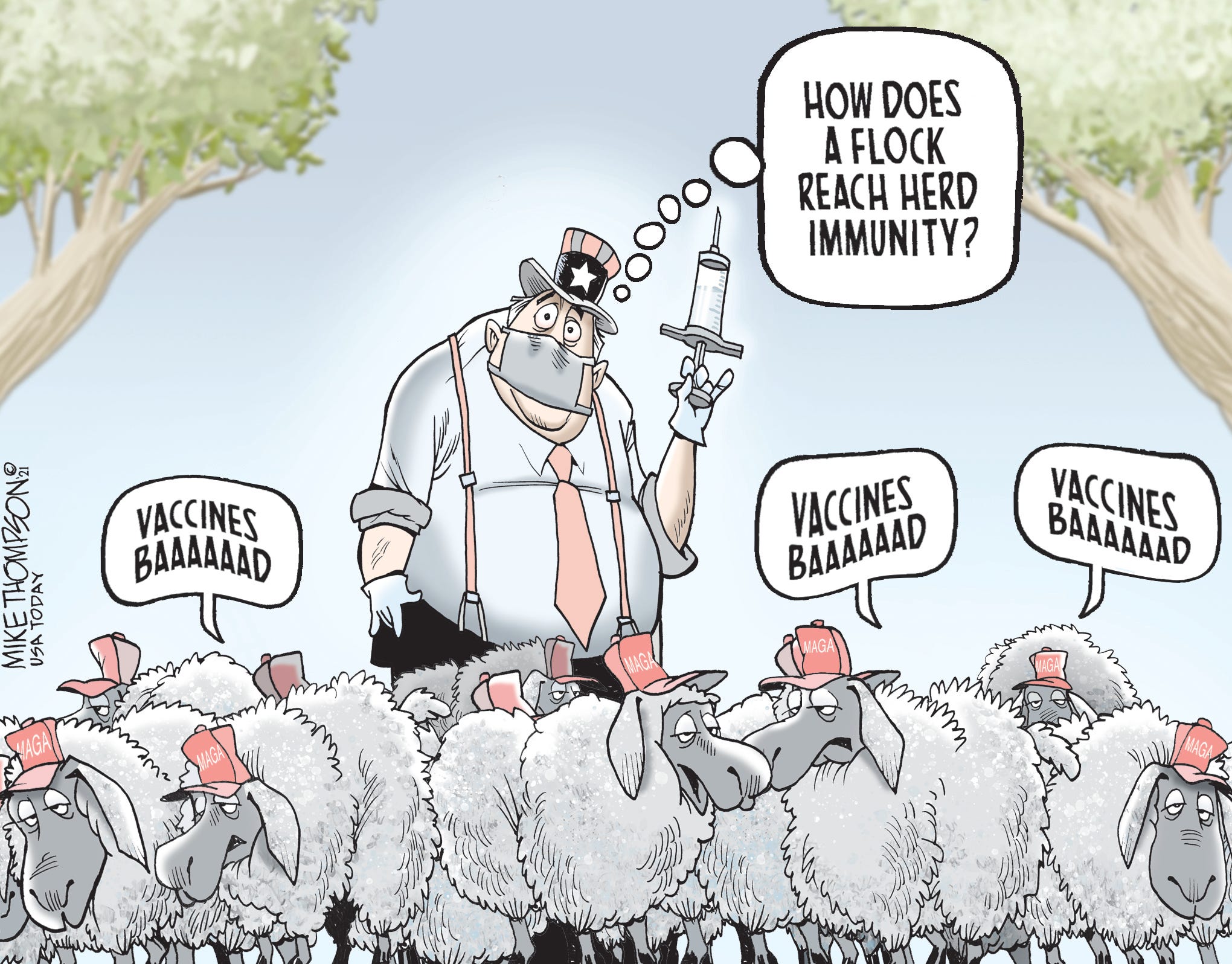 Editorial cartoon, July 21, 2021: Herd immunity? Editorial cartoon, July 21, 2021: Herd immunity?