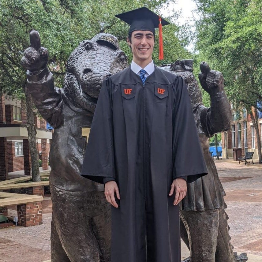 Moises Rodan, who died in the June 24, 2021, collapse of Champlain Towers South, graduated from the University of Florida.