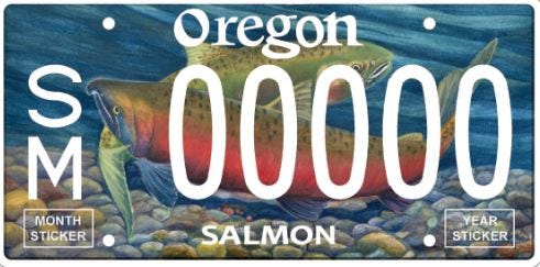 Oregon is updating its salmon license plate on Sept. 1. Drivers interested in having the classic design must secure one from Oregon DMV by Aug. 31.