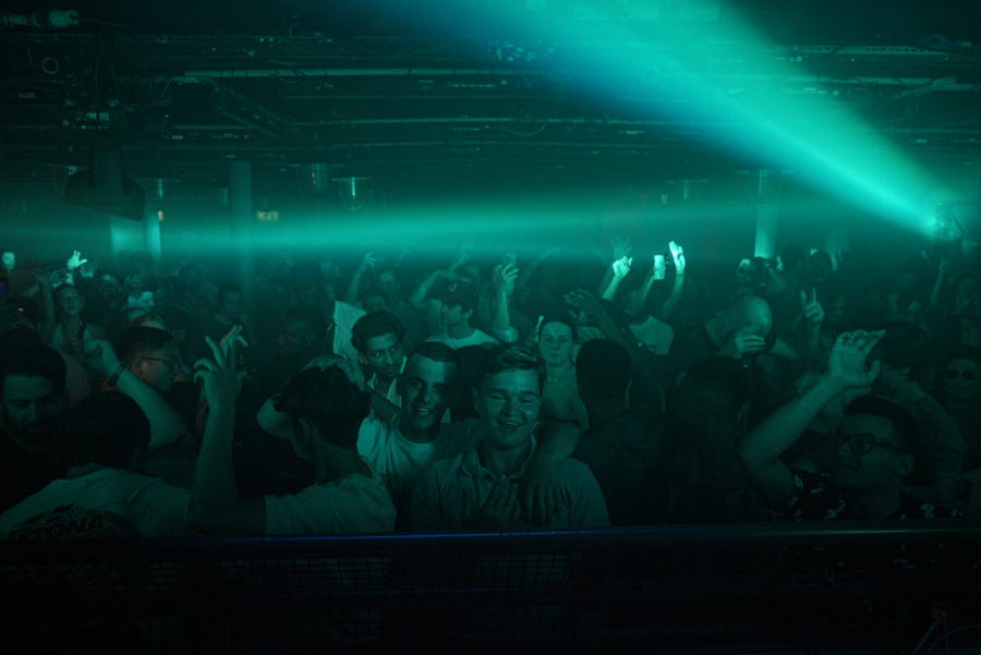People dancing at Egg London nightclub in the early hours of July 19, 2021 in London, England. As of 12:01 on Monday, July 19, England dropped most of its remaining COVID-19 social restrictions.