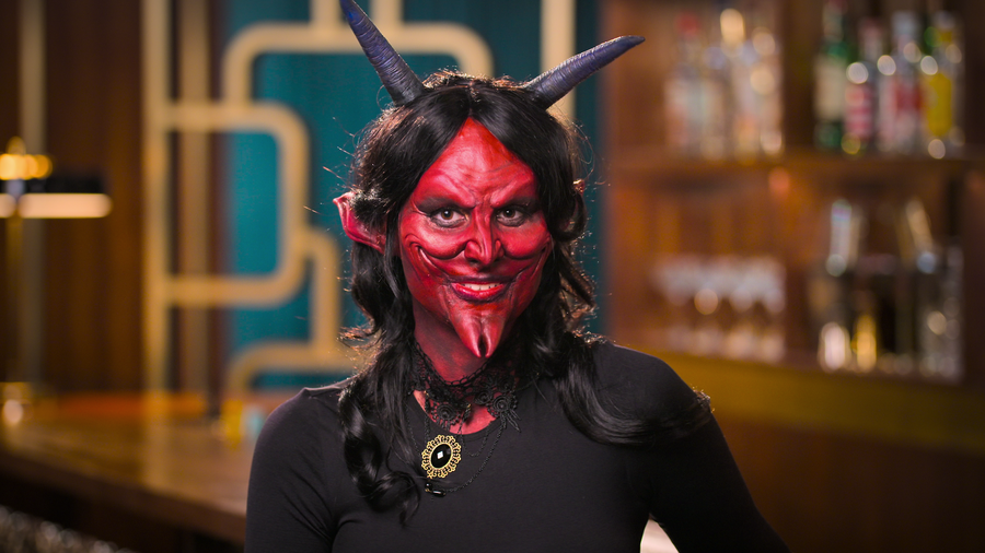 A devilish contestant on "Sexy Beasts."