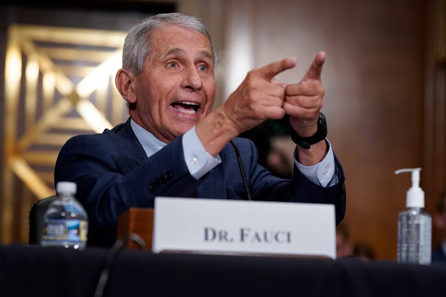 Top infectious disease expert Dr. Anthony Fauci responds to accusations by Sen. Rand Paul, R-Ky., as he testifies before the Senate Health, Education, Labor, and Pensions Committee about the origin of COVID-19 on Tuesday.