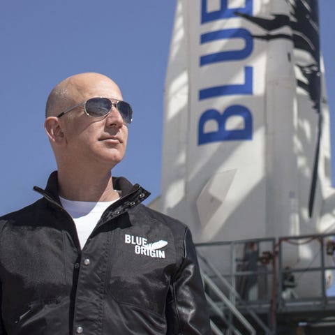 Jeff Bezos, founder of Blue Origin, at New Shepard