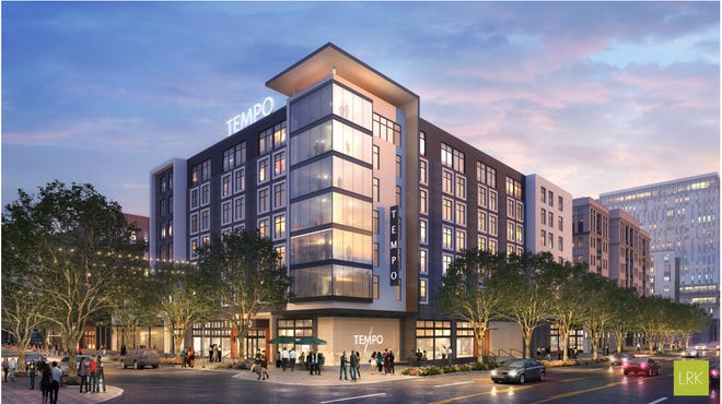 Renderings show what the Tempo Hotel at The Walk on Union could look like.