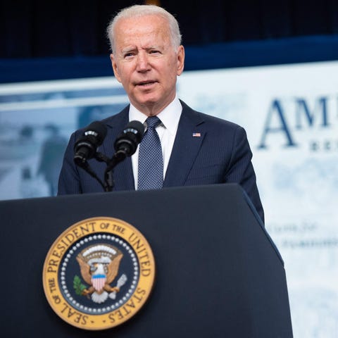 US President Joe Biden promotes the American Rescu