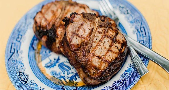 Grilled pork chops.