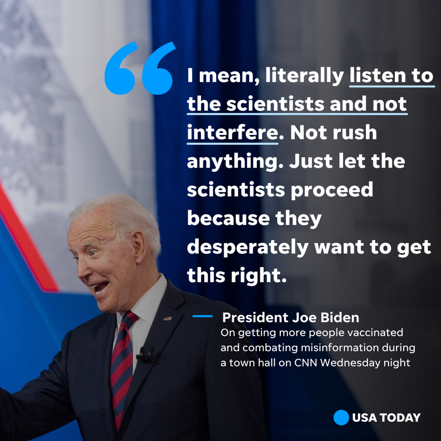 President Joe Biden speaks during a town hall on CNN on Wednesday, July 21, 2021.