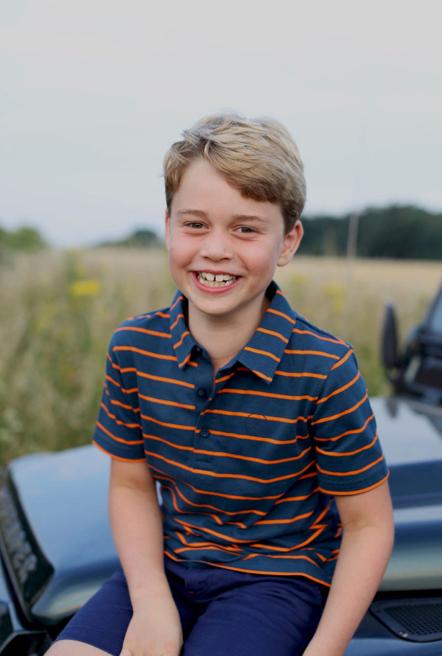 This July 2021 photo issued by Kensington Palace shows Prince George whose eighth birthday is on Thursday July 22, 2021, in Norfolk, England.