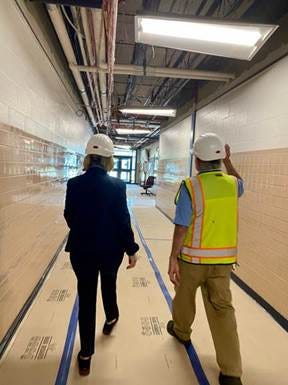 Sen. Maggie Hassan visits Somersworth Middle School’s HVAC project