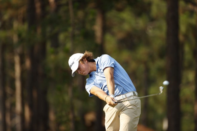 Carson Brewer of Ponte Vedra Beach, pictured playing in the U.S. Junior Boys last month, combined with Brock Blais of Jacksonville to make a playoff in the Florida Four-Ball, before losing to Grant Drogosch and Yunhe Zheng.