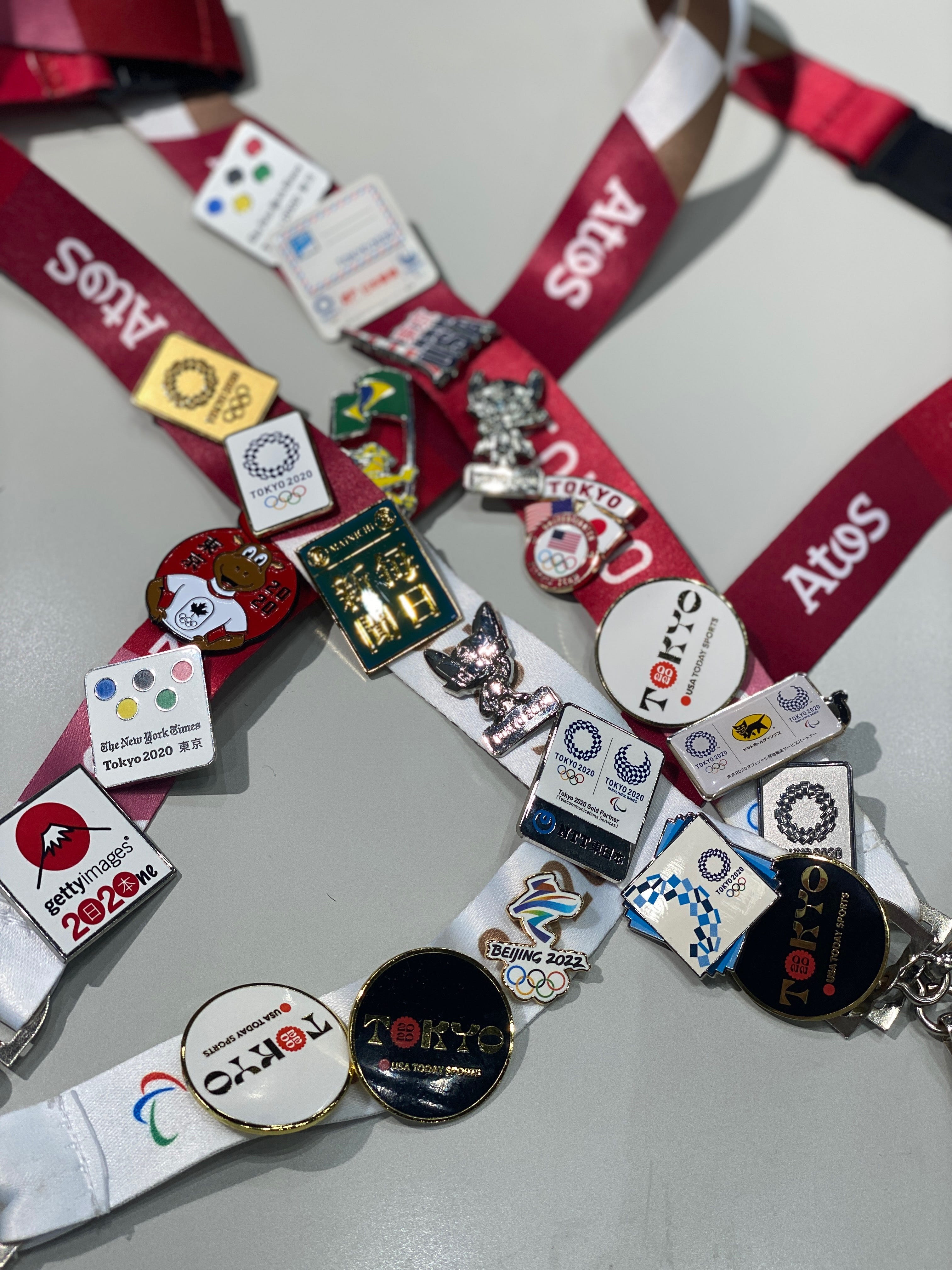 A sampling of pins collected by USA TODAY Olympic staff during first few days of the Games.