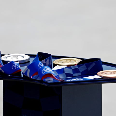 A view of the medals for mens street skateboarding