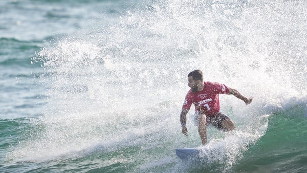 Italo Ferreira (BRA) surfs in the men's round 1 co