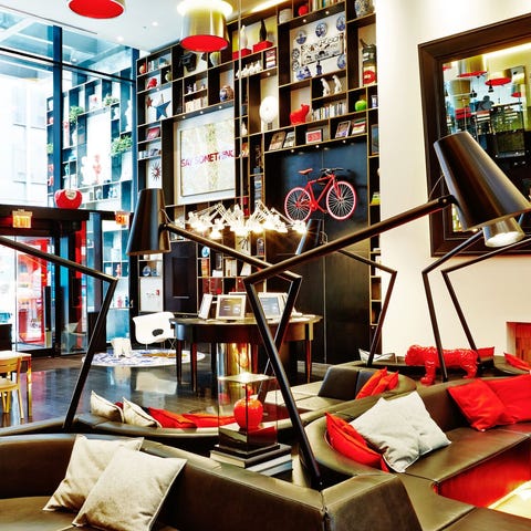CitizenM's lobby is full of artwork and stylish mo