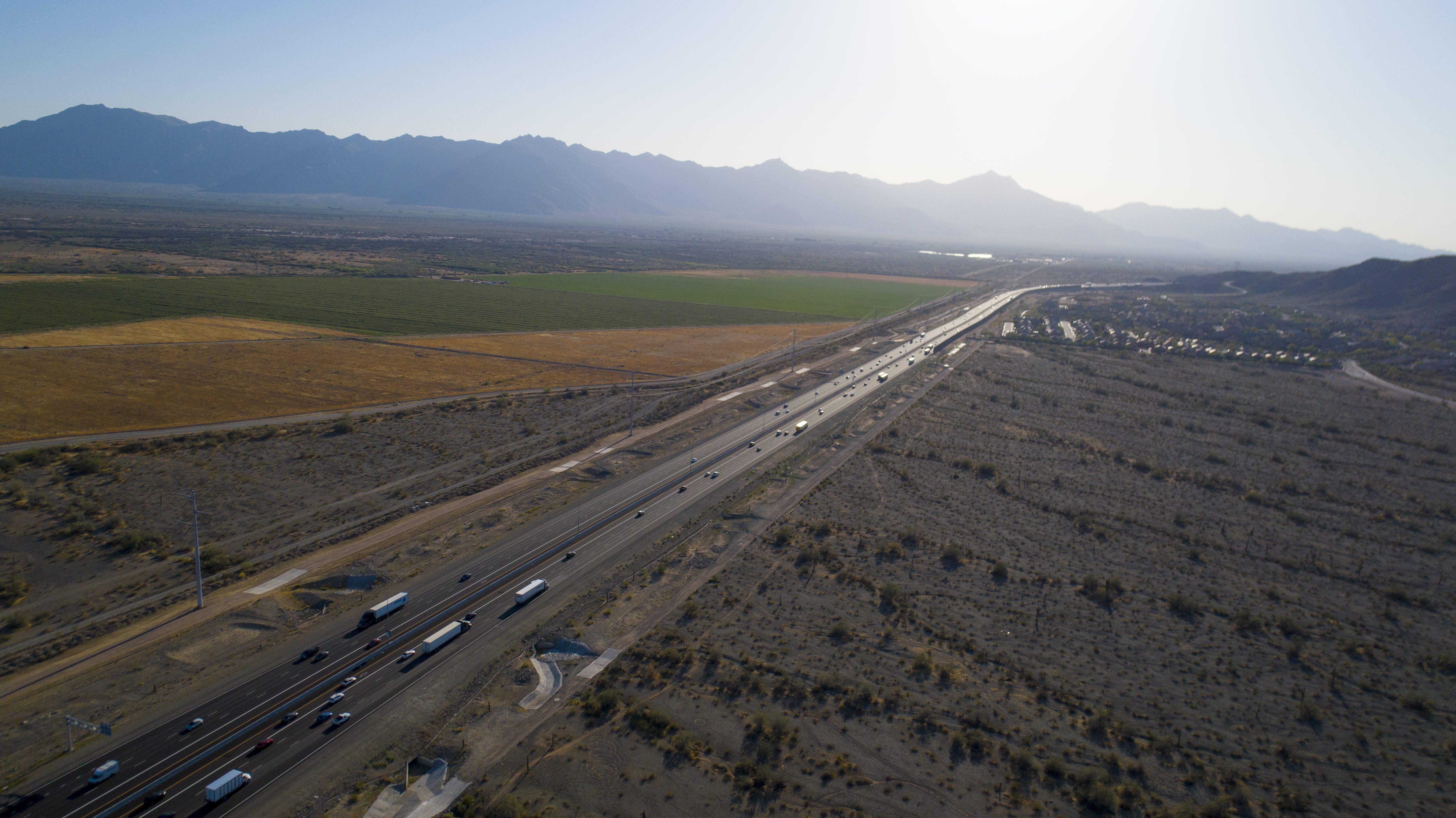 Drone of South Mountain and Loop 202 in Phoenix on March 31, 2021.