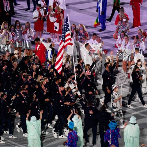 Team USA, walking out during the opening ceremony,