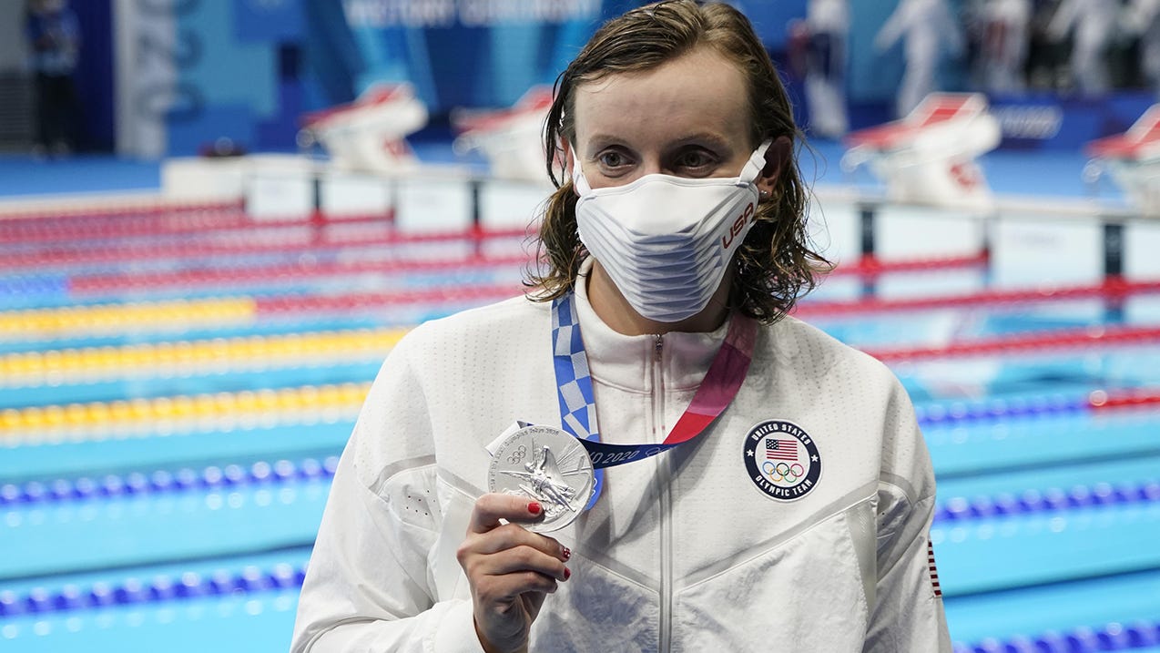 Katie Ledecky gets silver, two US golds in skeet shooting, Simone Biles is back Tuesday