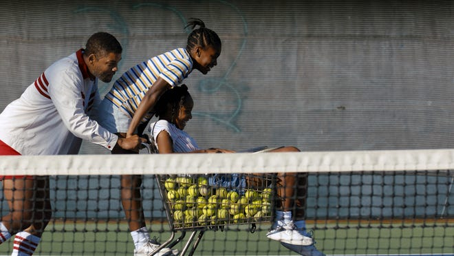 Will Smith as Richard Williams, Demi Singleton as Serena Williams and Saniyya Sidney as Venus Williams in "King Richard."