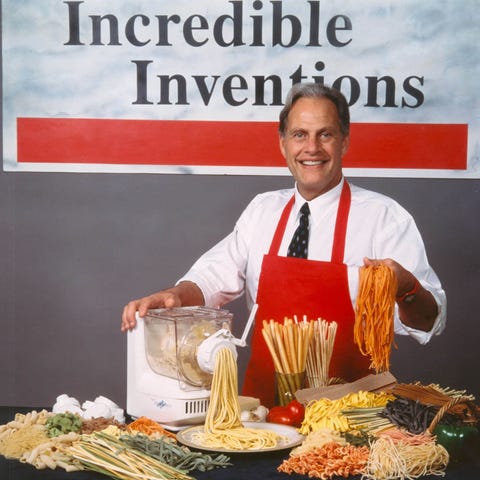 Ron Popeil with the Pasta Maker
