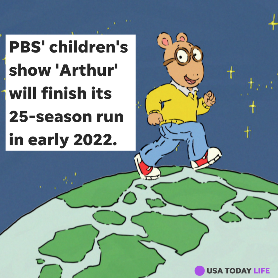 Arthur Read, the anthropomorphic aardvark from the PBS Kids series, walks on the world.