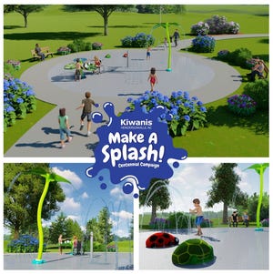 Pictured is a rendering of the splash pad The Kiwanis Club of Hendersonville is raising money to build downtown.