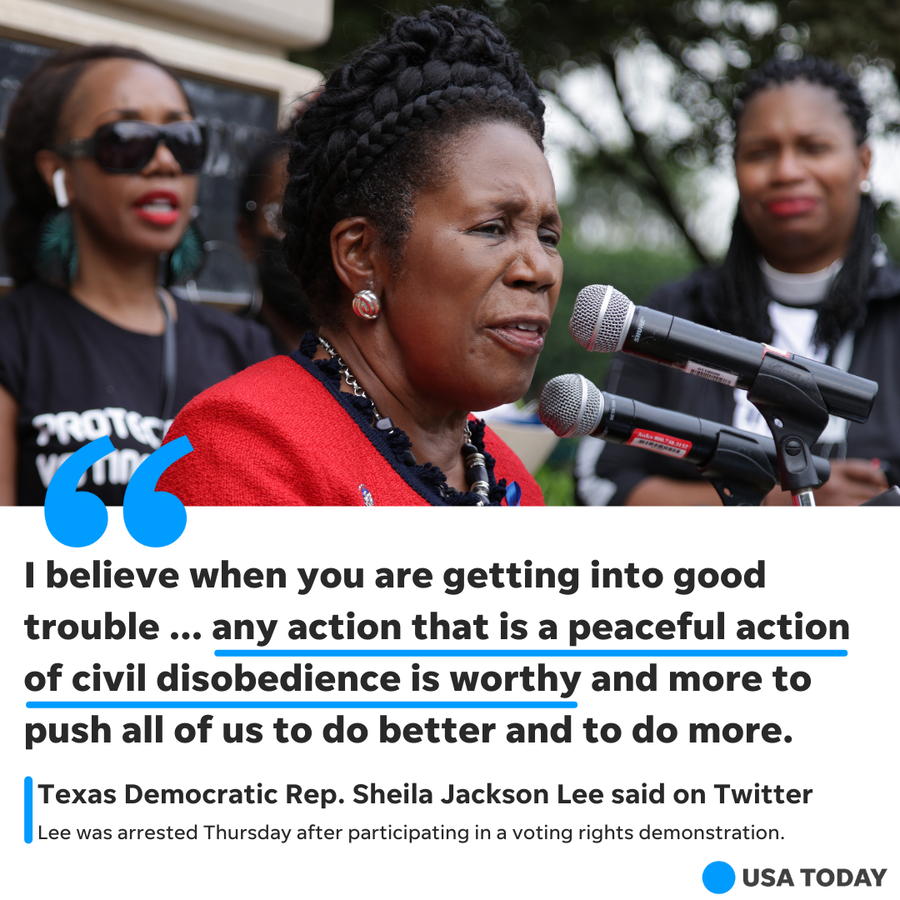 Texas Democratic Rep. Sheila Jackson Lee speaks during a voting rights protest in Washington on July 29, 2021.