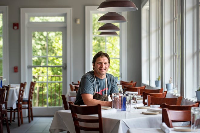Chef Sam Freund at his restaurant, White Birch in Flanders. Freund owns White Birch and Slamwich in Madison.