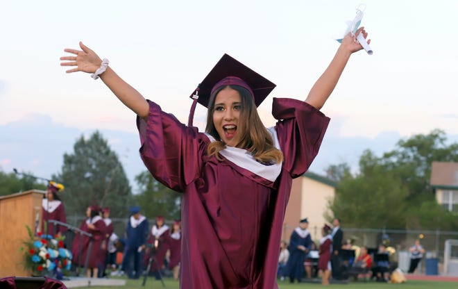 Alejandra Rodriguez celebrated the culmination of 12 years of education during the Deming High School Class of 2020 Commencement Exercise held Friday at DHS Memorial Stadium.