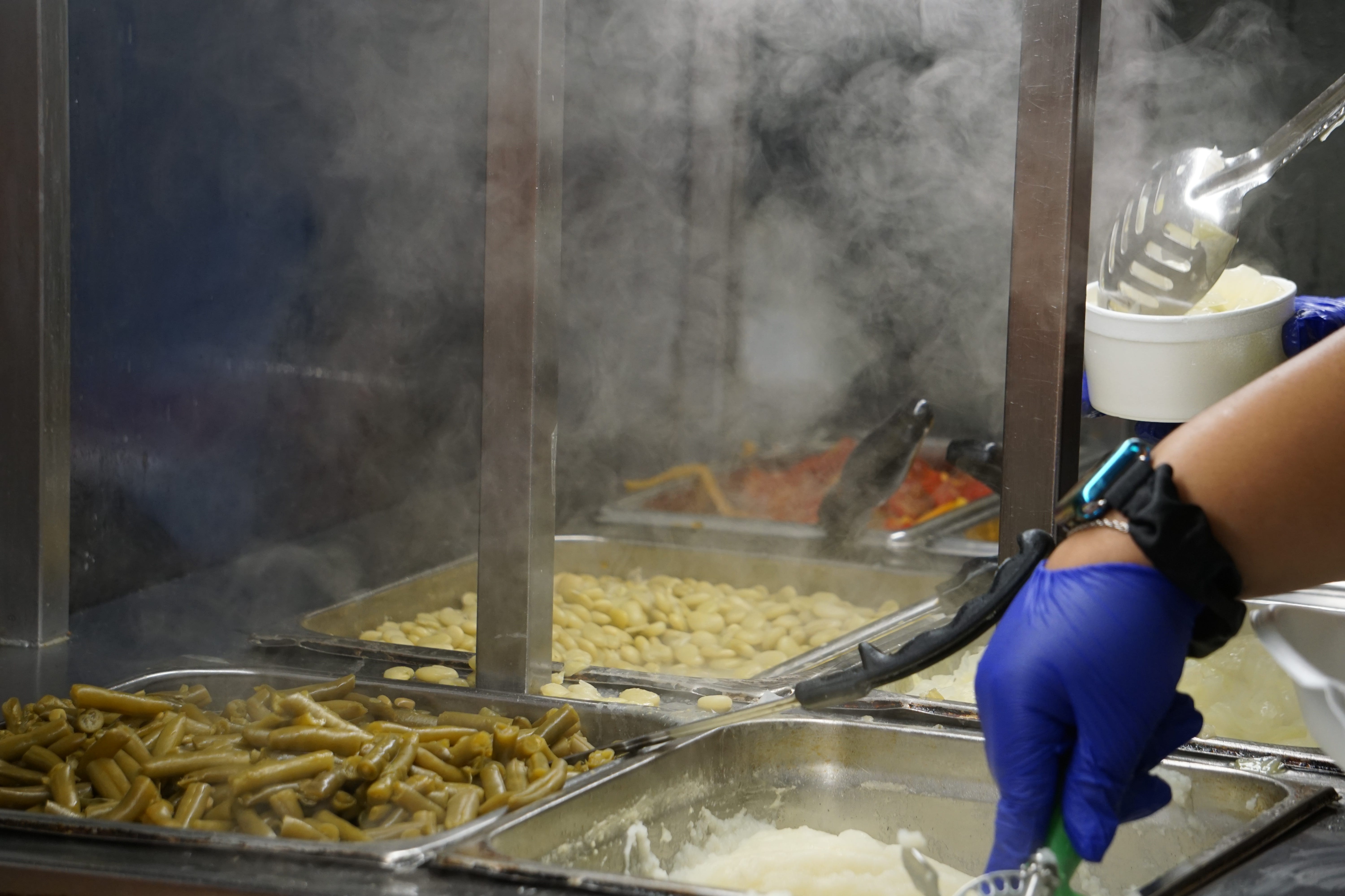 A look at the many side dishes available for lunch this day. Kinlaw's Welcome Grill, 1816 Sapona Road, Fayetteville.