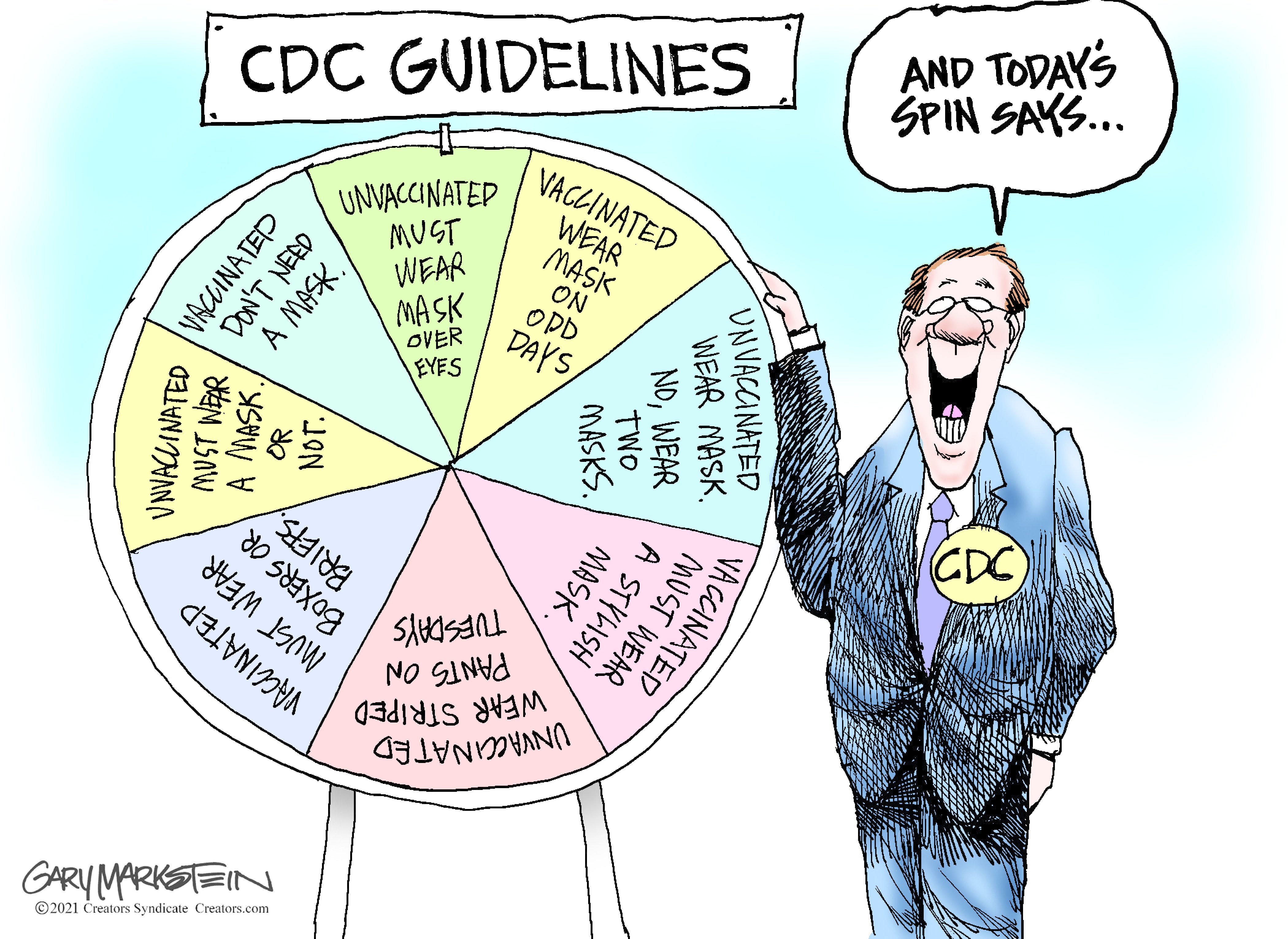 Editorial cartoon: CDC guidelines