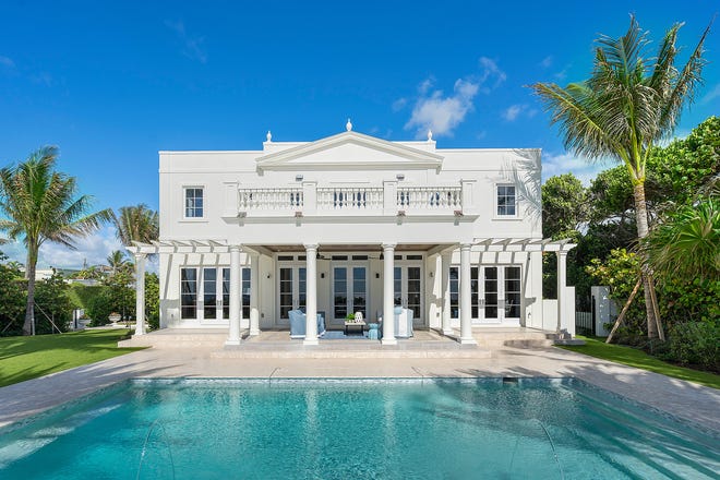 An oceanfront house at 1700 S. Ocean Blvd. in Palm Beach sold in November for a recorded $41 million. It was designed by architect Jacqueline Albarran in the Palm Beach Regency style, similar to neighboring houses in the Parc Monceau enclave.