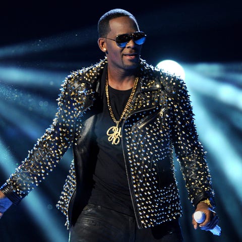 R. Kelly performs at the BET Awards in Los Angeles