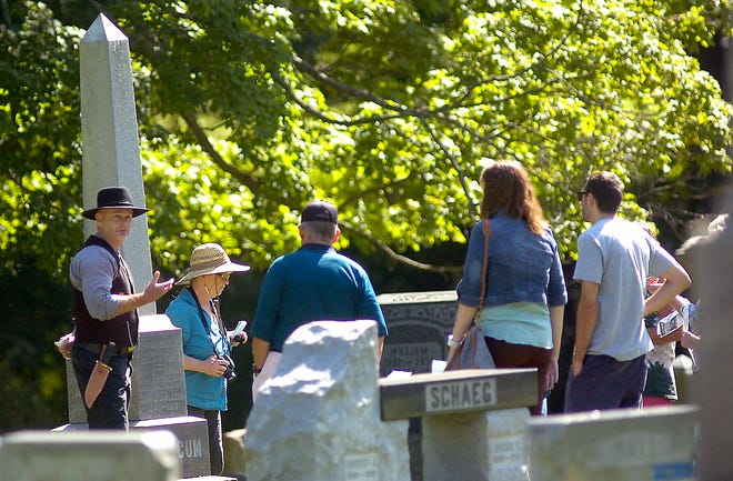 Jason Ellis portrays Ephraim Slocum during the Living History Cemetery Walk hosted by the Ashland County Historical Society in 2018. STEVE STOKES/FOR TIMES-GAZETTE.COM