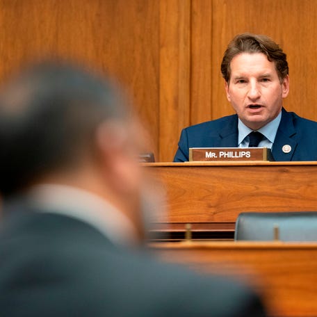 Representative Dean Phillips, a Democrat from Minnesota speaks during a House Committee on Foreign Affairs hearing looking into the firing of State Department Inspector General Steven Linick, on Capitol Hill in Washington, DC on September 16, 2020.