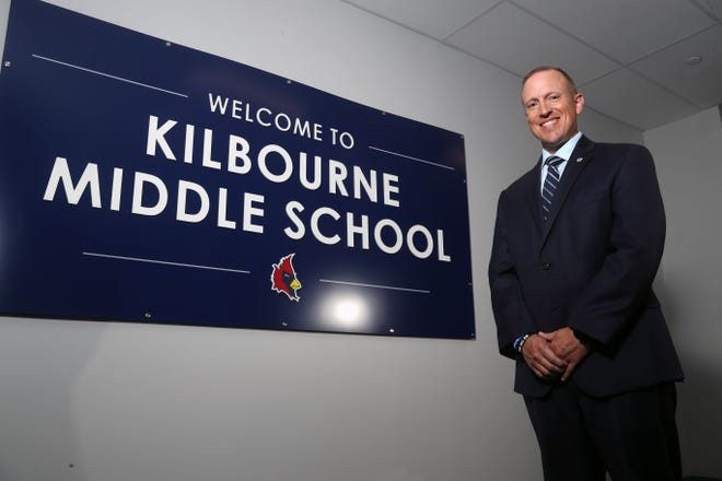 Worthington Schools Superintendent Trent Bowers is pictured inside the newly renovated Kilbourne Middle School on Aug. 4. The building will be open when the new academic year begins Aug. 18.
