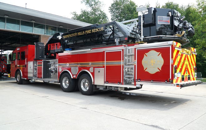                                Farmington Hills Station Five's ladder vehicle - which cost the department more than one million dollars.